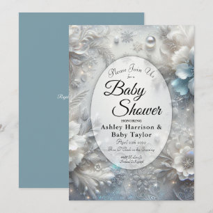 Invitation Pétales neigeux dans le Baby shower de fleurs cong