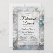 Invitation Pétales neigeux dans le dîner de répétition en fle (Devant)