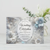 Invitation Pétales neigeux en Mariage de fleurs congelées (Debout devant)