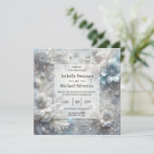 Invitation Pétales neigeux en Mariage de fleurs congelées (Debout devant)