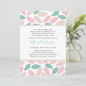 Invitation Pétales pastel poème bébé saupoudré (Debout devant)