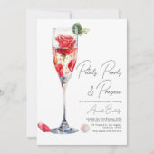 Invitation Pétales, perles et poursuites (Devant)