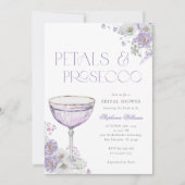 Invitation Pétales pourpres et Fête des mariées de poursuites (Devant)