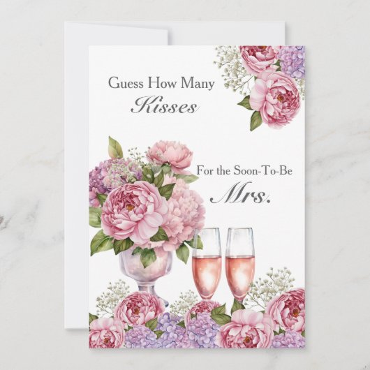 Invitation Pétales & Procuco Devinez Combien de Baisers signe (Devant)