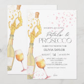 Invitation Pétales & Procuco Élégante Fête des mariées Champa (Devant / Derrière)