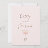 Invitation Pétales Prosecco Boho Blush Fête des mariées flora (Dos)