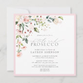 Invitation Pétales & Prosecco Elegant Rose Floral Douche (Devant)
