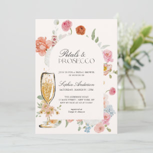 Invitation Pétales & Prosecco Fête des mariées de fleurs de p