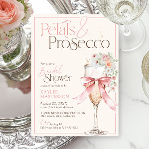 Invitation Pétales & Prosecco Fleurs Roses Robe de Mariée Ivo