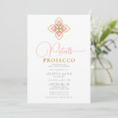 Invitation Pétales Prosecco Gold Jewel Boho Chic Fête des mar (Debout devant)