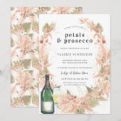 Invitation Pétales & Prosecco | Réception de mariage Champagn (Devant / Derrière)