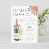 Invitation Pétales & Prosecco Rose Floral (Debout devant)
