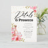 Invitation Pétales Prosecco Roses Rose Fête des mariées or (Debout devant)