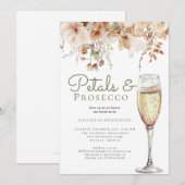 Invitation Pétales romantiques et Fête des mariées Florale de (Devant / Derrière)