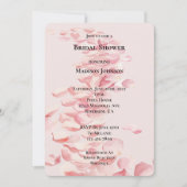 Invitation Pétales rose romantique Fête des mariées florale (Devant)