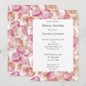 Invitation Pétales rose romantique Fête des mariées florale (Devant / Derrière)