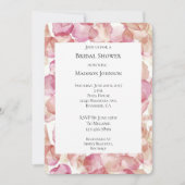 Invitation Pétales rose romantique Fête des mariées florale (Devant)