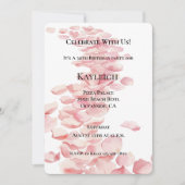Invitation Pétales rose romantique Floral Anniversaire (Devant)