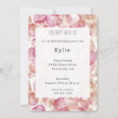 Invitation Pétales rose romantique Floral Anniversaire (Devant)