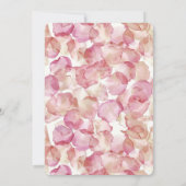Invitation Pétales rose romantique Mariage floral (Dos)