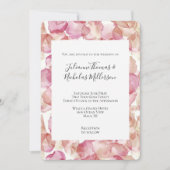 Invitation Pétales rose romantique Mariage floral (Devant)