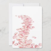 Invitation Pétales rose romantique Mariage floral (Dos)