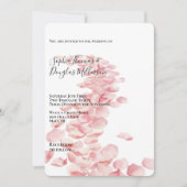 Invitation Pétales rose romantique Mariage floral (Devant)
