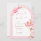 Invitation Pétales roses Arch et Fête des mariées Prosecco (Devant)