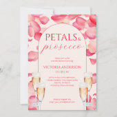 Invitation Pétales roses et Fête des mariées de Prosecco (Devant)