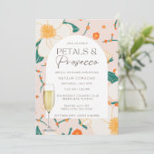 Invitation Pétales roses et partie de Fête des mariées du min (Debout devant)