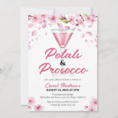 Invitation Pétales roses modernes et Fête des mariées de pour (Devant)