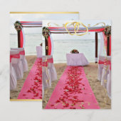 Invitation Pétales Roses Sur L'Invitation Du Tapis Rouge4 (Devant / Derrière)