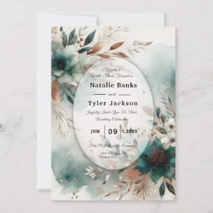 Invitation Pétales sarcelle dans la collection de mariage Fle
