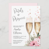 Invitation Petals And Prosecco Bridal Shower (Devant / Derrière)