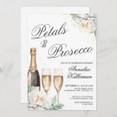Invitation Petals And Prosecco Bridal Shower (Devant / Derrière)