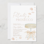 Invitation Petals and Prosecco Ivory Bow Bridal Shower (Devant)