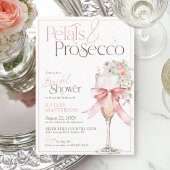 Invitation Petals and Prosecco Pink Floral Bridal Shower
