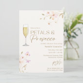Invitation Petals et Prosecco Elegant Fête des mariées Party (Debout devant)