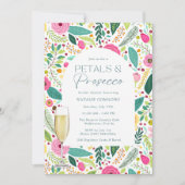Invitation Petals et Prosecco Floral Fête des mariées Party (Devant)