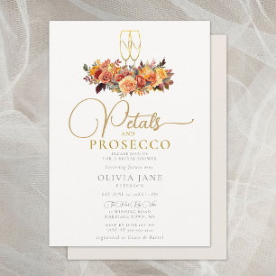 Invitation Petals Prosecco Automne Roses Automne Fête des mar