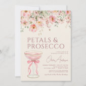 Invitation Petals & Prosecco Blush Pink Bridal Shower  (Devant)