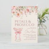 Invitation Petals & Prosecco Blush Pink Bridal Shower  (Debout devant)