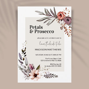 Invitation Petals & Prosecco Boho Fête des mariées florale