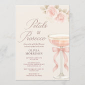 Invitation Petals & Prosecco Champagne Bow Bridal Shower (Devant)
