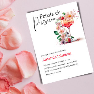 Invitation Petals & Prosecco Floral Bridal Shower Brunch