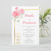 Invitation Petals Prosecco Gold Boho Rose Arch Fête des marié (Debout devant)