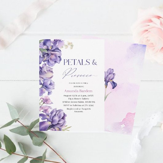 Invitation PETALS & PROSECCO IRIS FLOWER EAU nuptiale s