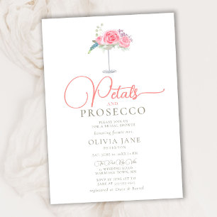 Invitation Petals Prosecco Roses Cocktail Boho Fête des marié