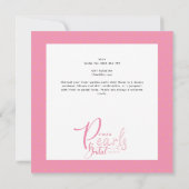 Invitation PETAUX ET PERLES Fête des mariées Chic Glam rose (Dos)