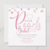 Invitation PETAUX ET PERLES Fête des mariées Chic Glam rose (Devant)